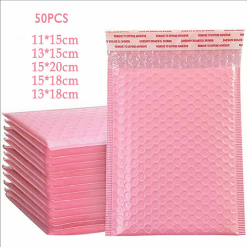 5 Size 50x Pink Bubble Bag Mailer Padded Envelope Shipping Self Seal Packaging