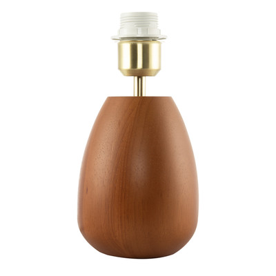 Grober Tischlampenfuß aus Holz mit Mahagoni-Finish mit Inline-Schalter von Happ...