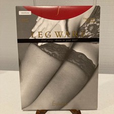 Frederick's Hollywood THIGH HIGH WHITE SIZE M Leg Ware Scallop Lace Top