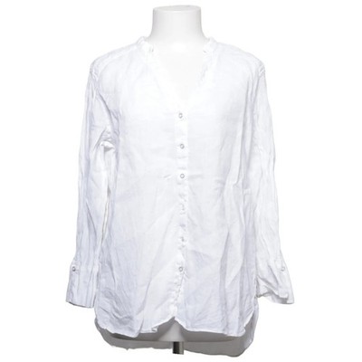 Zara Basic, Bluse, Größe: L, Weiß, Leinen, Einfarbig, Damen #mZe