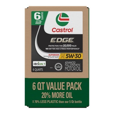 Castrol Edge 5W-30 Advanced Full Synthetic Motor Oil 6 Quarts Ecopack 160F1B