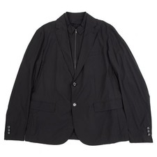 EMPORIO ARMAN Shirt ZipperUp Stretch Jacket Black Size 54 Vintage Men's