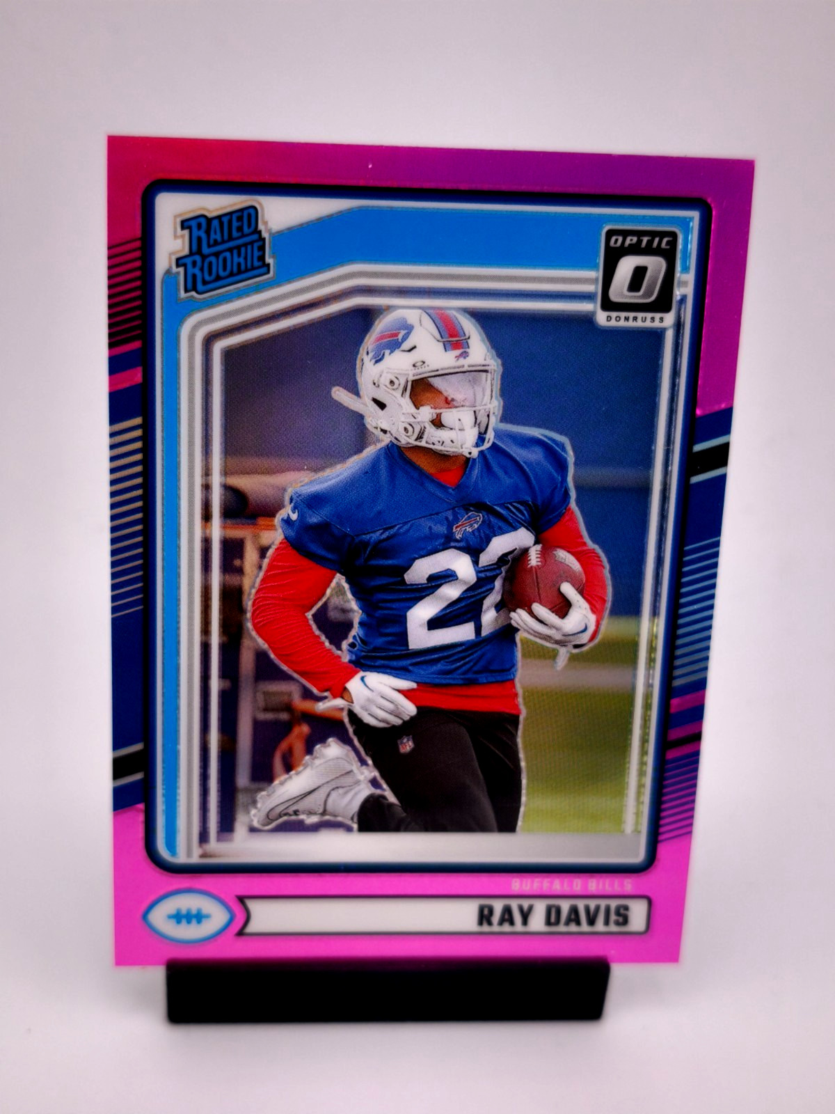 Ray Davis RC PINK PRIZM Optic Preview 2024 Panini Donruss NFL Buffalo Bills