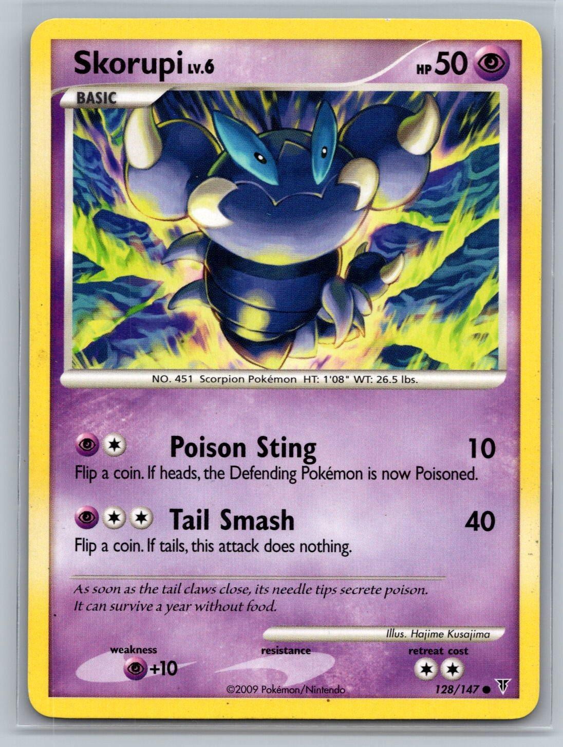 2009 Pokemon Skorupi 128/147 Common Supreme Victors MP