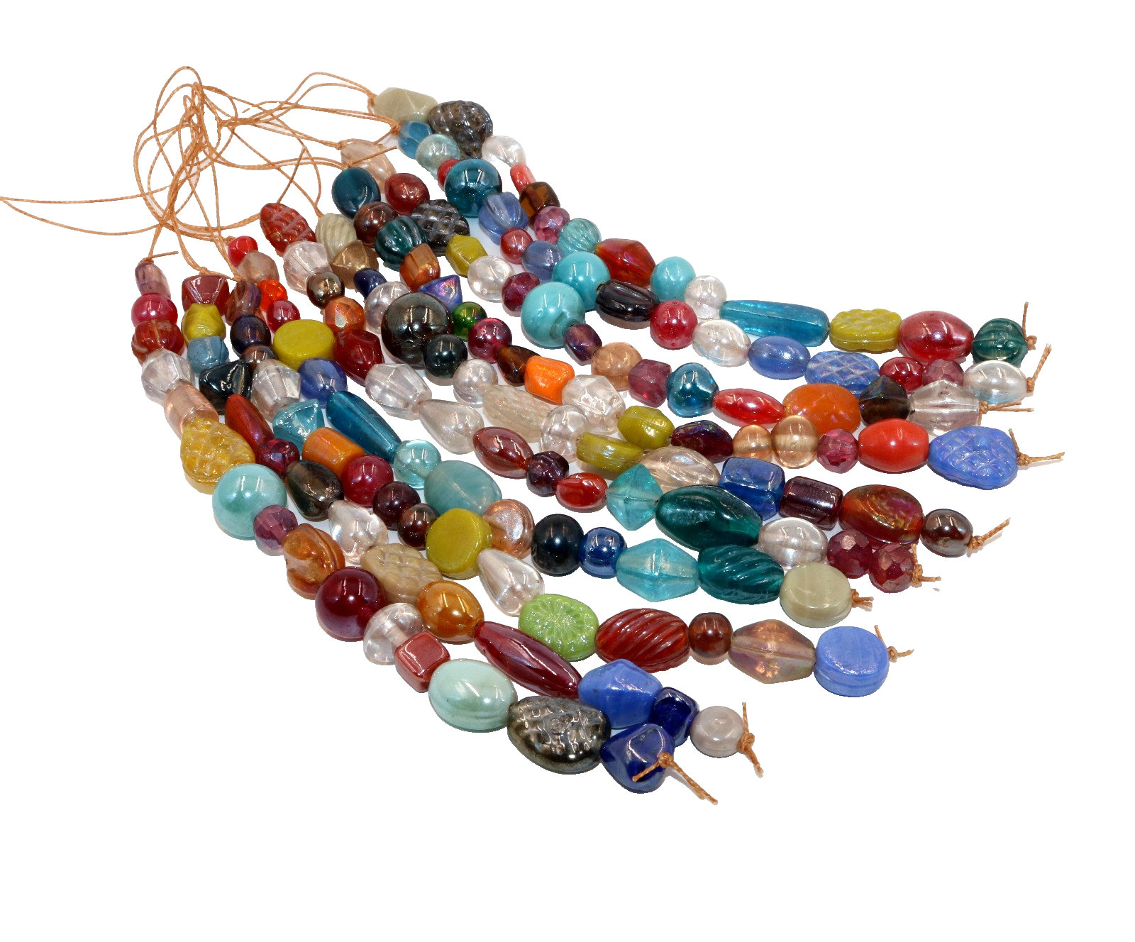 10 Str Multi Color Lustre finished Mix shape glass beads for jewelry DIY Crafts