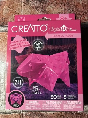 Playful Piggie Barnyard Buddies Creatto Light Up 3D Puzzle Craft 30 Pieces