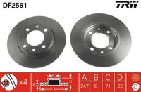 2X Bremsscheibe TRW DF2581 FüR Peugeot CitroËN 2E SW Saxo 106 ZX 206 S0 2A 309 2