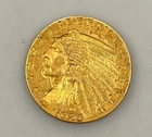 1925 D US $2.50 Gold Indian Coin .1209AGW w/glue residue L24423