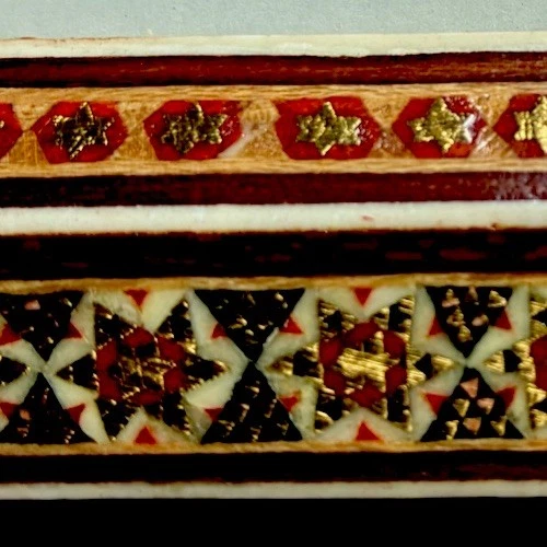 PINTURA EN MINIATURA PERSA sobre HUESO con un MARCO KHATAM / *RARA* Foto 3 de 4