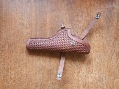 Viking Basket Weave Right Hand Leather Gun Holster made in Mexico