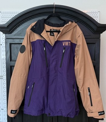 Virtika Signature Jacket Tempest Purple Tan Mens Large Ski Snowboard Insulated