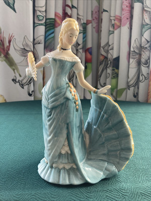 Original Franklin Porcelain Arabella  The Waltz 1981 Porcelain Figurine Türkis