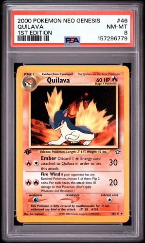 Quilava (1st Edition) graded PSA 8 for sale on eBay