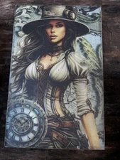 Faux Book Storage Box Safe 8.31″ × 5.38″  - Steampunk Lady