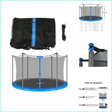 Breathable 12ft Trampoline Safety Net for 6 Poles - Durable  Weather-Resistant
