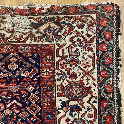 Vintage Rug 3' 9 x 5' 8 Blue Semi Antique Worn Farmhouse Oriental Rug