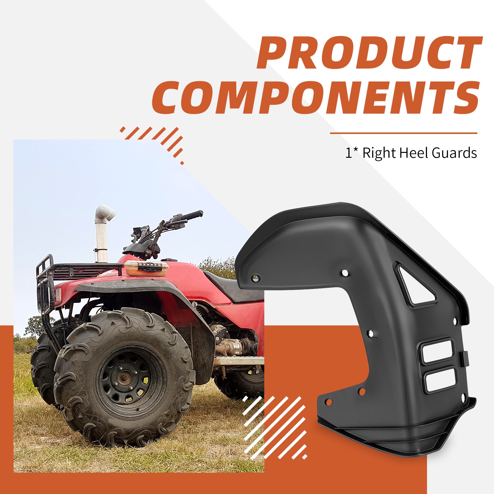 Right Splash Heel Guard For Honda FourTrax 300 TRX300 TRX300FW 80121-HC4-670ZA