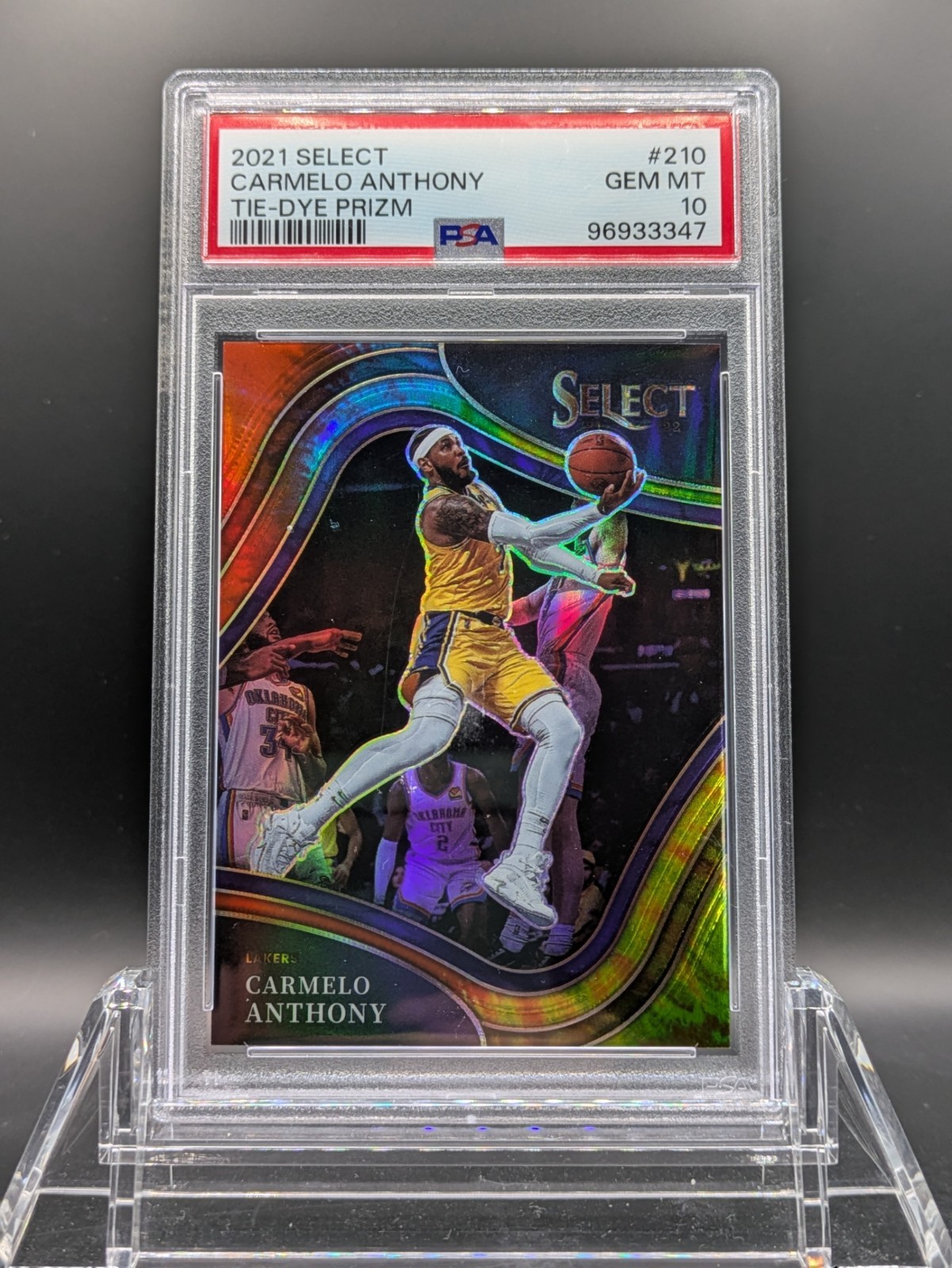 2021 Select - Courtside Tie-Dye Prizm - Carmelo Anthony #210 SSP /25 - PSA 10