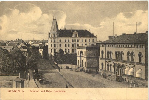 Alt-Kiel - Bahnhof und Hotel Germania -672640