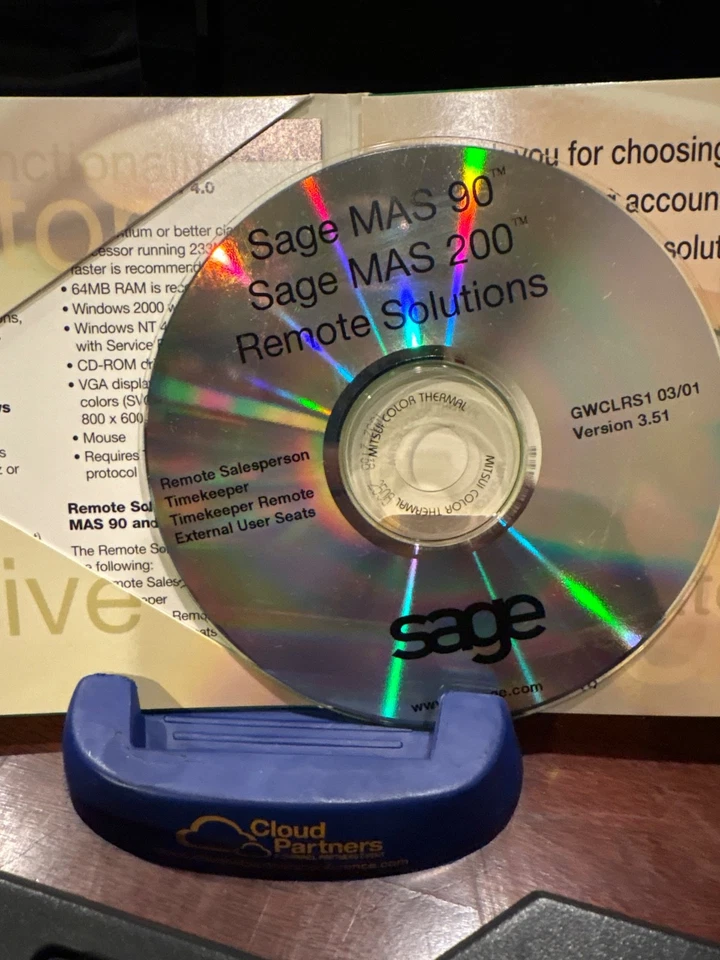 BRAND NEW SEALED Remote Solutions 3.51SAGE MAS90/200. Sales person, Timekeeper+ - Image 3 of 4