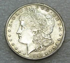 1897 S Morgan Silver Dollar AU Nice Luster coin in saflip #T303
