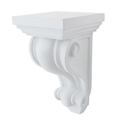 PU Corbel Decorative Ceiling Corner SelfAdhesive Shelf Bracket White Scroll