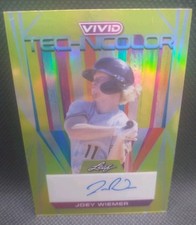 2022 Leaf Vivid Joey Wiemer Technicolor Yellow Refractor Auto /50 Autograph