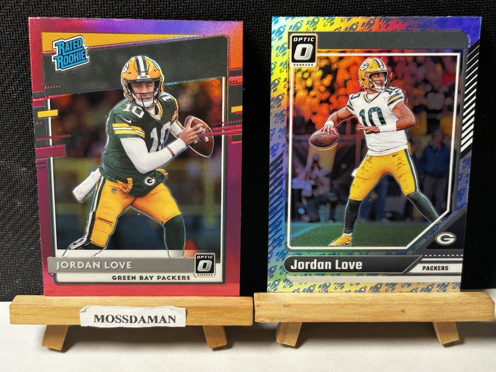Jordan Love 2020 Donruss Optic Rated Rookie Pink Prizm & 2024 Rocket Emoji Cards