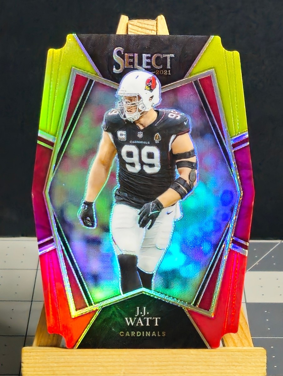 2021 Select #103 JJ Watt RED & YELLOW PRIZM DieCut Cardinals