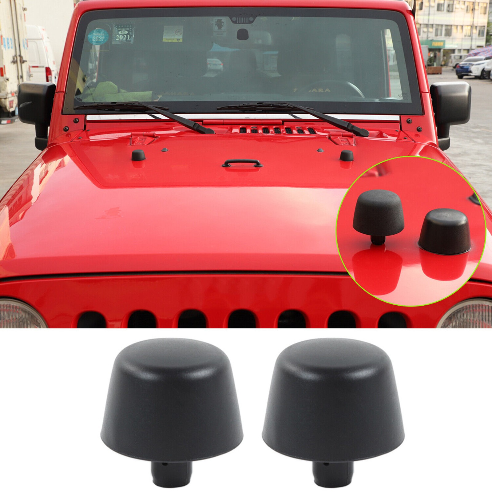 New Black Rubber Bumper Cushion Hood Stopper For Jeep Wrangler JK 2007-2018 thumbnail 7