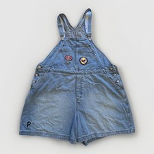 Vintage Disney Main Street Winnie the Pooh Denim Overalls Shorts Size 26W/28W