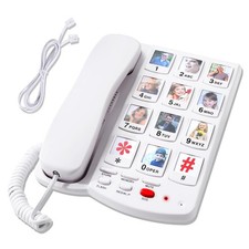 Big Button Phones for Seniors, Phone Elderly with Dementia - 110dB White