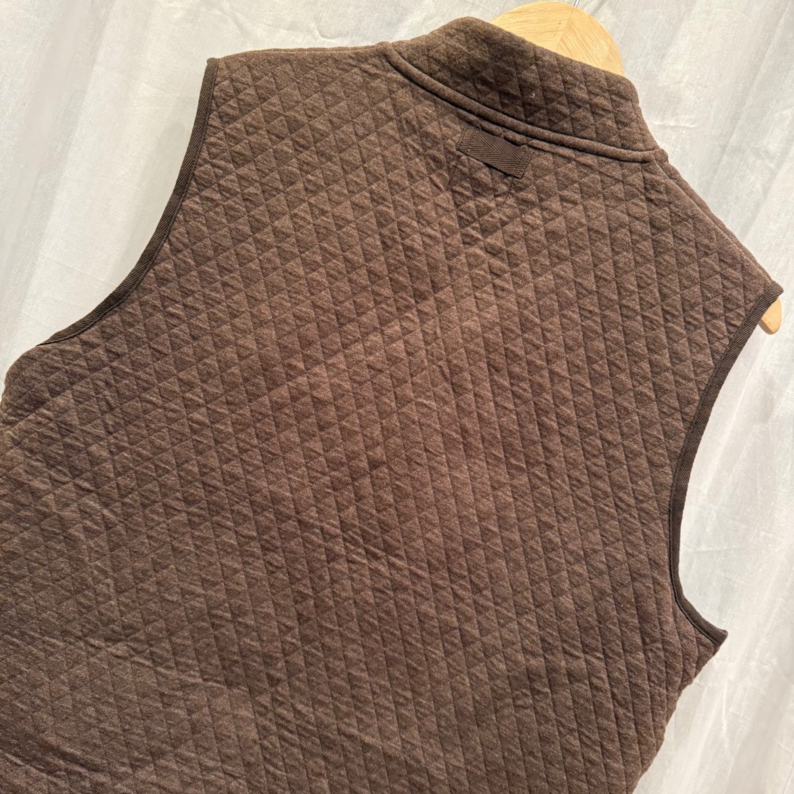 Pendleton Brown Quilted Diamond Pattern Vest Snap… - image 6