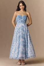 Anthropologie - Hutch Corene Strapless Floral Tulle A-Line Midi Dress - Sale OFF