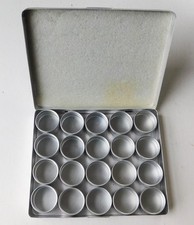 20 Small Tin Storage Containers Glass Lids Crafts Metal Box