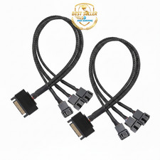 2pcs SATA to 3/4 Pin PWM Fan Power Adapter Cable 12V PC Case Cooling Splitter 15