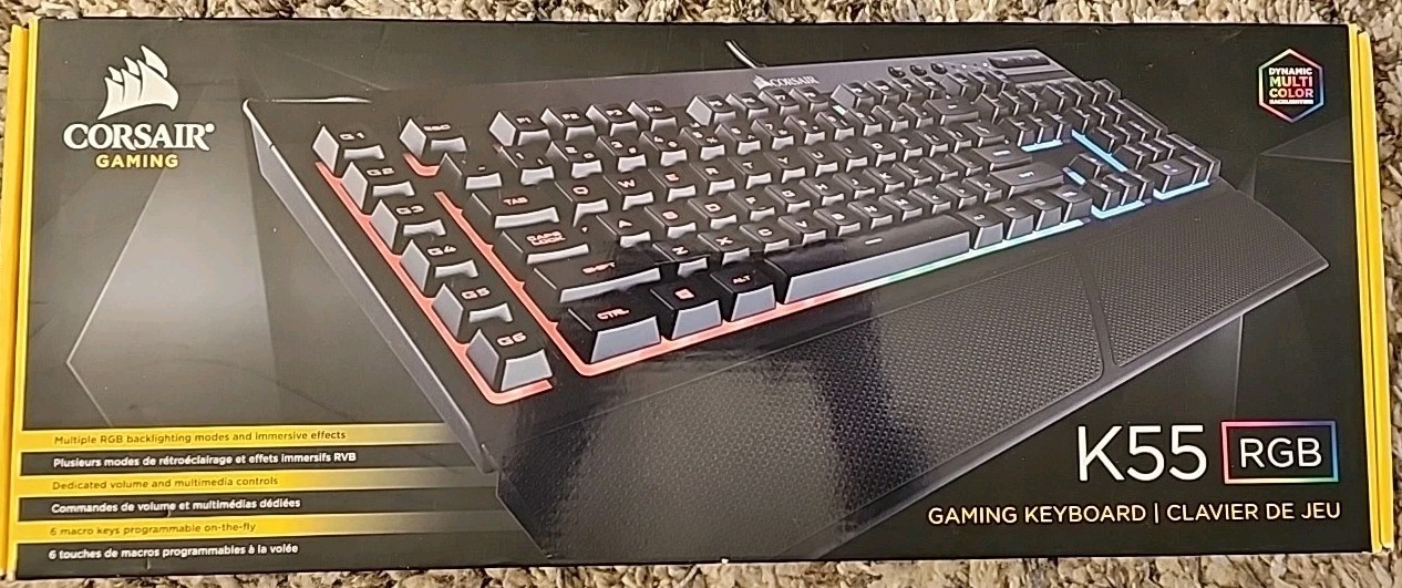 Corsair K55 RGB Wired Gaming Keyboard Black RGP0031 RGB Backlighting