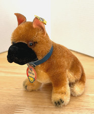 Original 1950s Steiff Boxer Dog Sarras Mohair w/ all tags in Very Good Condition