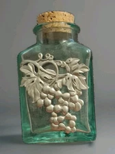 Decorative Italian Green Glass Corked Top Triangular
