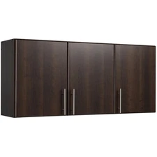 Pemberly Row Contemporary 54" Wall Mounted Garage Cabinet in Espresso