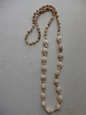 Vintage Handmade Cowrie and Snail Shell Necklace 17 1/2'' Long Excellent Cond.