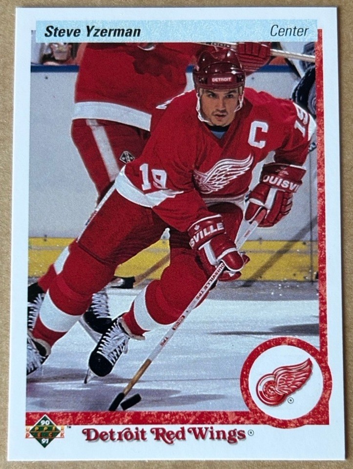 STEVE YZERMAN HOF 1990-91 UPPER DECK Card #56 NM-MT Condition