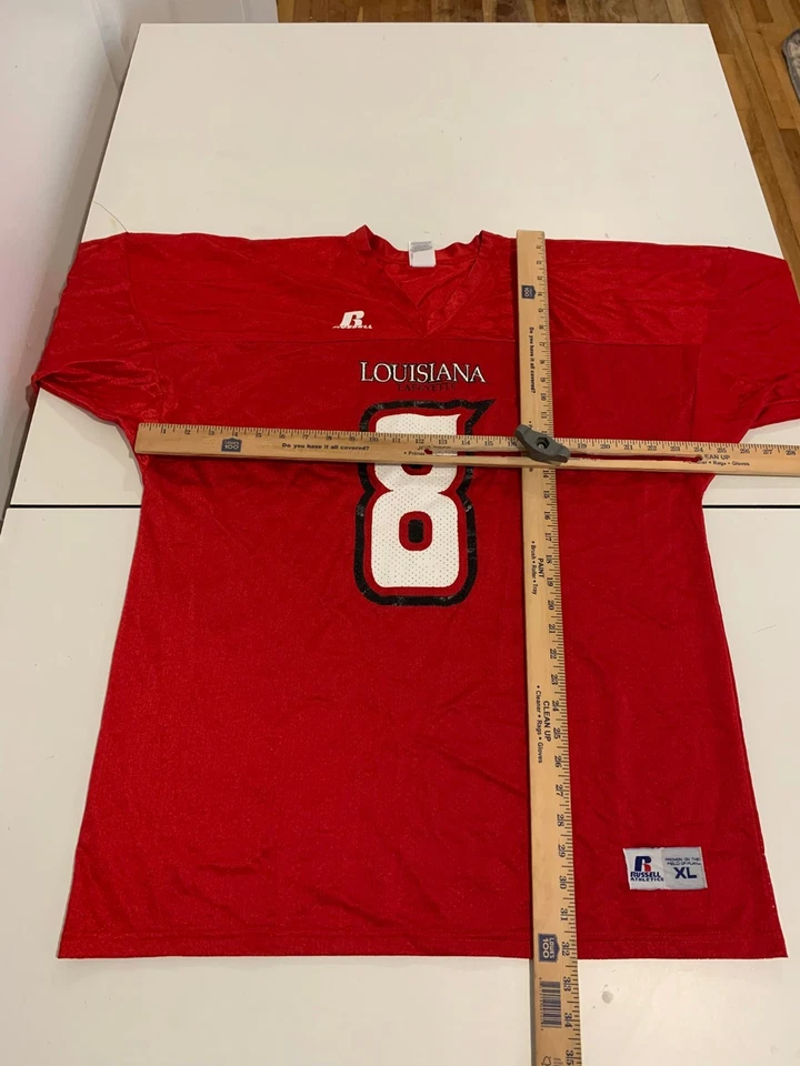 Ragin Cajuns Jersey XL Red Russell Athletic USL Louisiana Lafayette Football VTG - Image 3 of 4