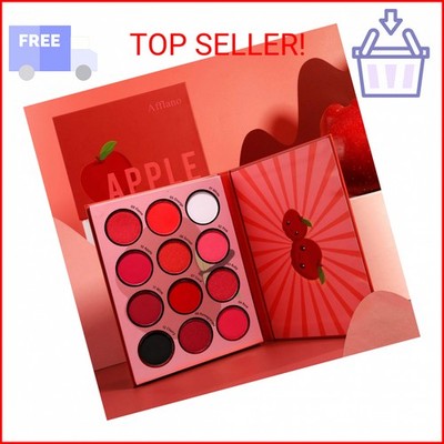 Afflano Red Eyeshadow Palette Makeup, Ultra Pigmented and Blending Bright Dark H