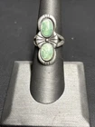 NATIVE AMERICAN 925 STERLING SILVER GREEN TURQUOISE RING SIZE 6