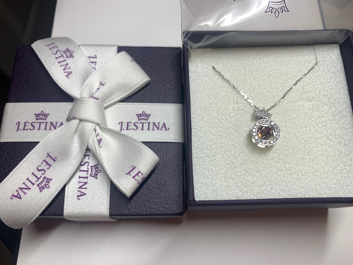J.ESTINA jestina Pink Mioello Necklace NIB Silver+ Pink Dancing
