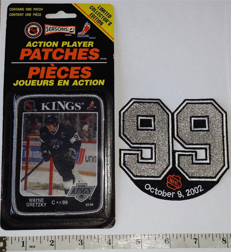 WAYNE GRETZKY LOS ANGELES KINGS NHL HOCKEY ACTION RETIREMENT EMBLEM PATCH LOT