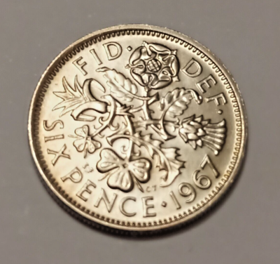 Queen Brian May's Preferred Pick/Plectrum Genuine British Sixpence