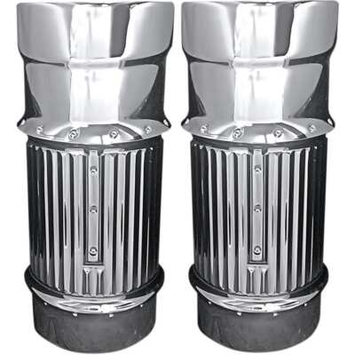 Covingtons Customs Dimpled Chrome Fork Bellows Slider Covers Boot Harley 14-22
