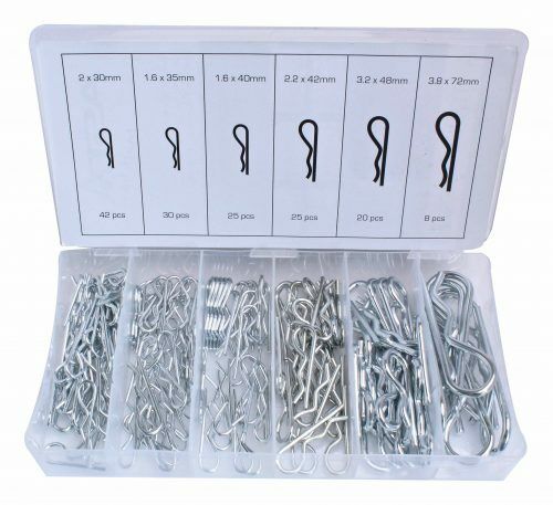 150pc Spring/ R-Clips Hair Pins Assortments Set Hitch Lynch Cotter Zinc Plated - Afbeelding 1 van 6